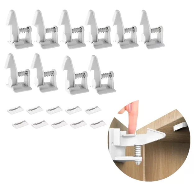 cabinet lock, drawer lock, closet lock, invisible cabinet lock