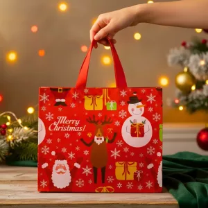 christmas gift bag, gift bag with handles, christmas tote bags