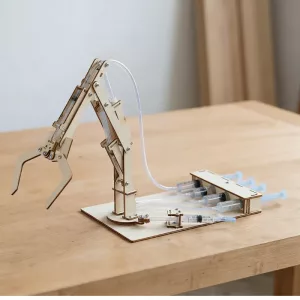 DIY Wooden Hydraulic Mechanical Arm Model Science Experiment Assembly Toy for Kids