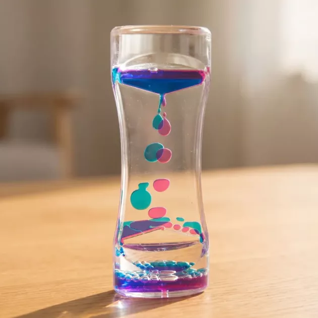 liquid hourglass, drip oil hourglass, liquid hourglass toy