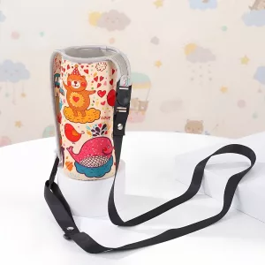 Cute Water Bottle Holder Bag with Strap for Kids