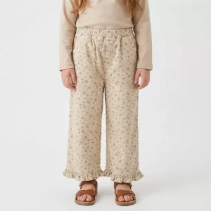 Lovely Loose Cotton Pants with Ruffles for Kids