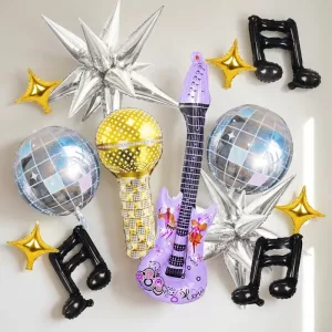 guitar foil balloon, guitar balloons, birthday guitar balloon, music ballon