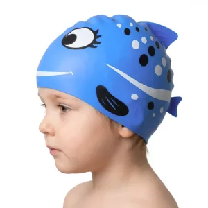 Cute Fish Silicone Swimming Cap for Kids