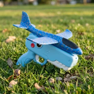 Cute Dinosaur Foam Airplane Launcher Toy for Kids