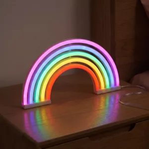 Colourful Rainbow Bedside Lamp Neon Night Light for Kids