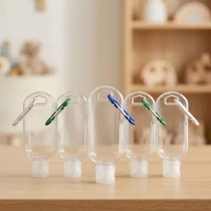 5pcs Refillable Hand Sanitizer Travel Bottle with Carabiner for Kids