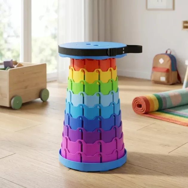 retractable folding stool, telescopic portable stool