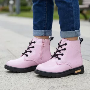 Stylish Plush Lace-Up Boots Non-Slip Waterproof Shoes for Kids