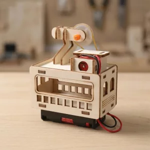 DIY Wooden Sightseeing Cable Car Kit Educational Assembly Toy for Kids