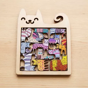 wooden cat puzzle