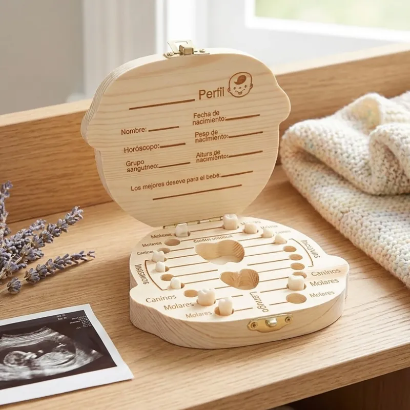 Wooden Baby Tooth Storage Box